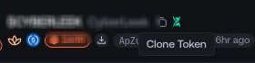 Clone Token control beside the token name on a Proxima Live launch
